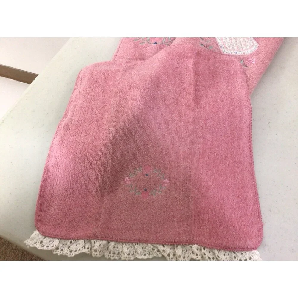 Cannon Vintage Pink Embroidered Towel Set of 4